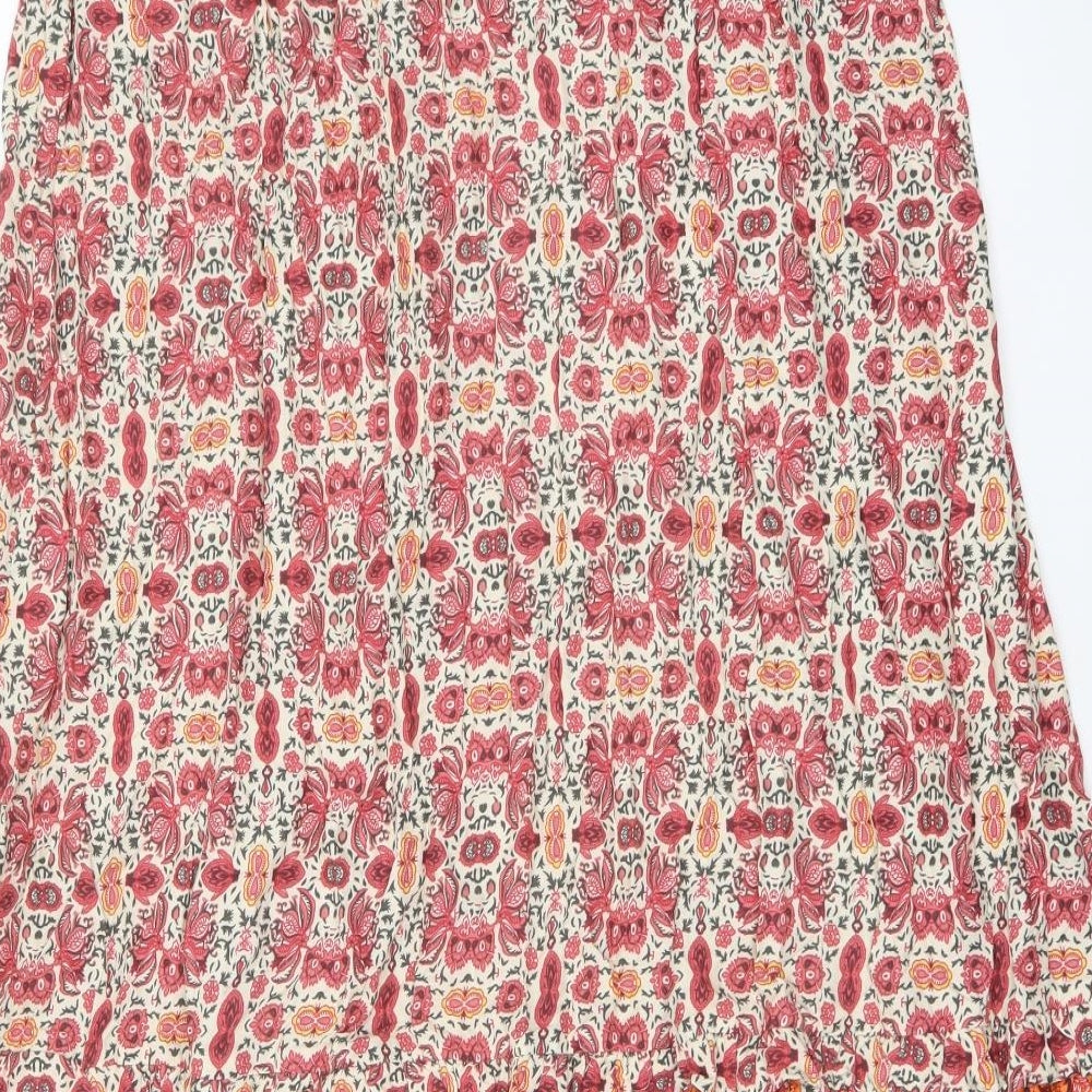M&Co Womens Multicoloured Geometric Viscose Peasant Skirt Size 14