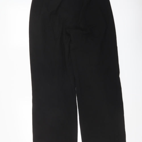 Pull&Bear Womens Black Polyester Trousers Size L L31 in Regular Button