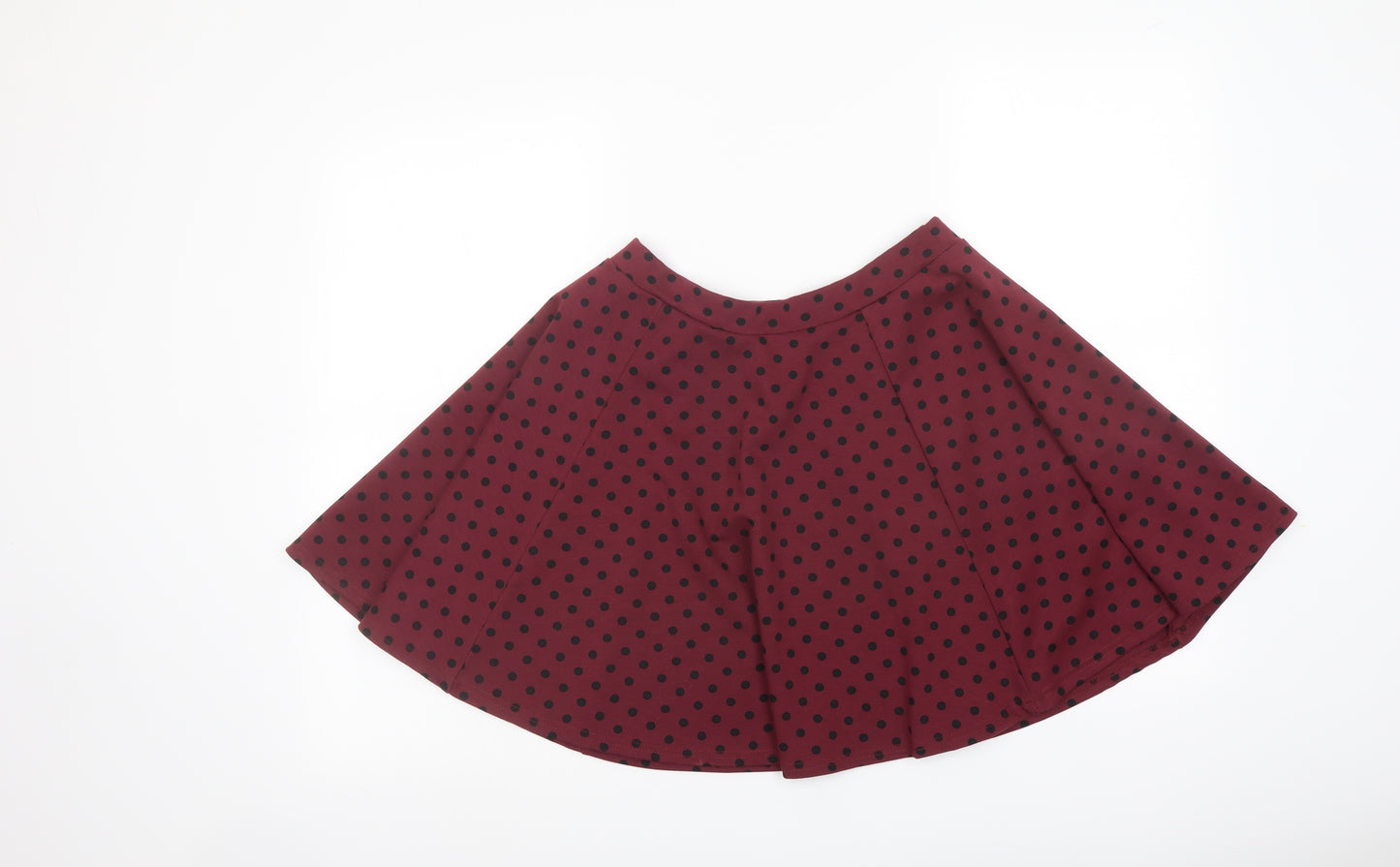 River Island Womens Red Polka Dot Polyester Skater Skirt Size 10