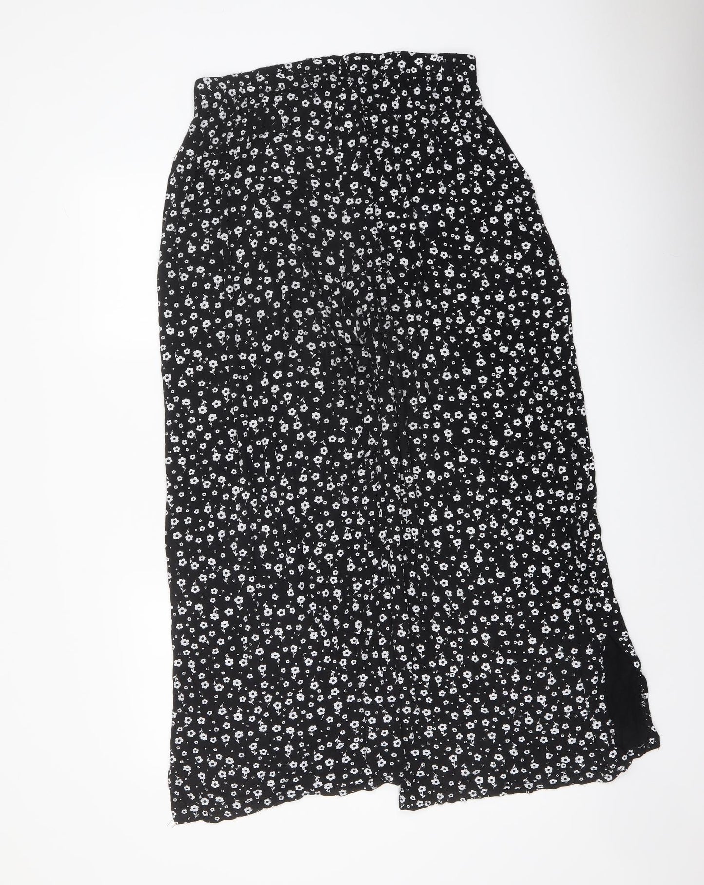Yours Womens Black Floral Viscose Trousers Size 20 L26 in Regular