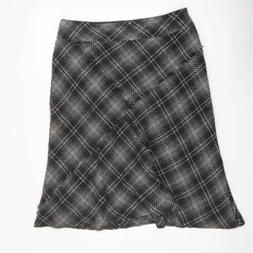 Autograph Womens Grey Plaid Acrylic Swing Skirt Size 18 Zip