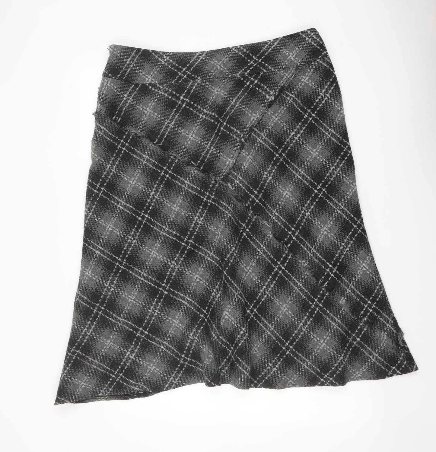 Autograph Womens Grey Plaid Acrylic Swing Skirt Size 18 Zip