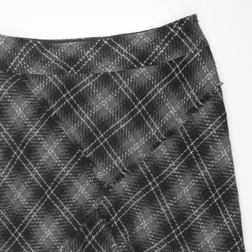 Autograph Womens Grey Plaid Acrylic Swing Skirt Size 18 Zip