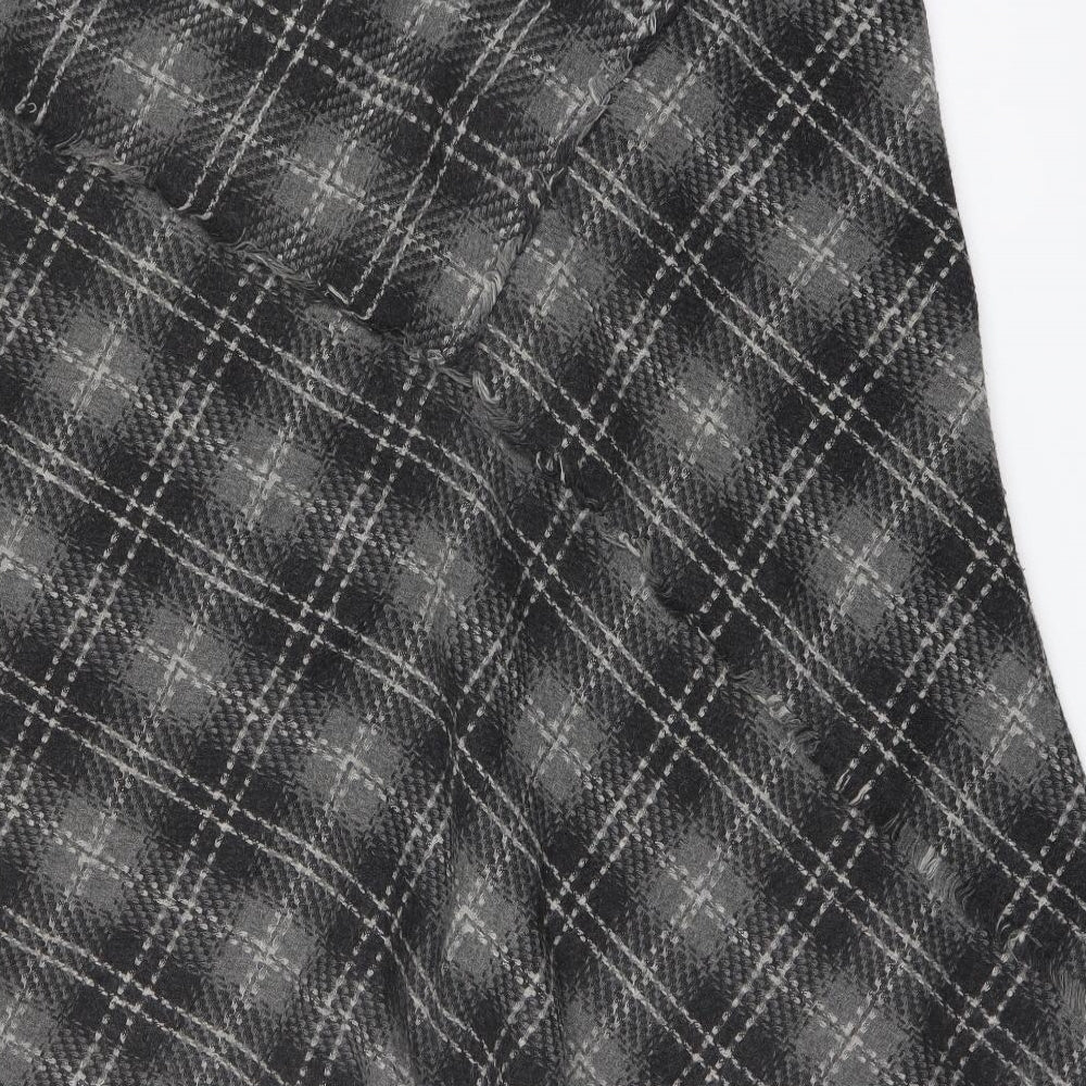 Autograph Womens Grey Plaid Acrylic Swing Skirt Size 18 Zip