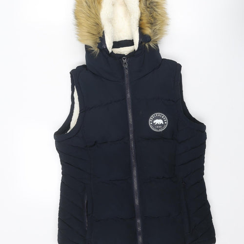 SoulCal&Co Womens Blue Gilet Jacket Size 8 Zip