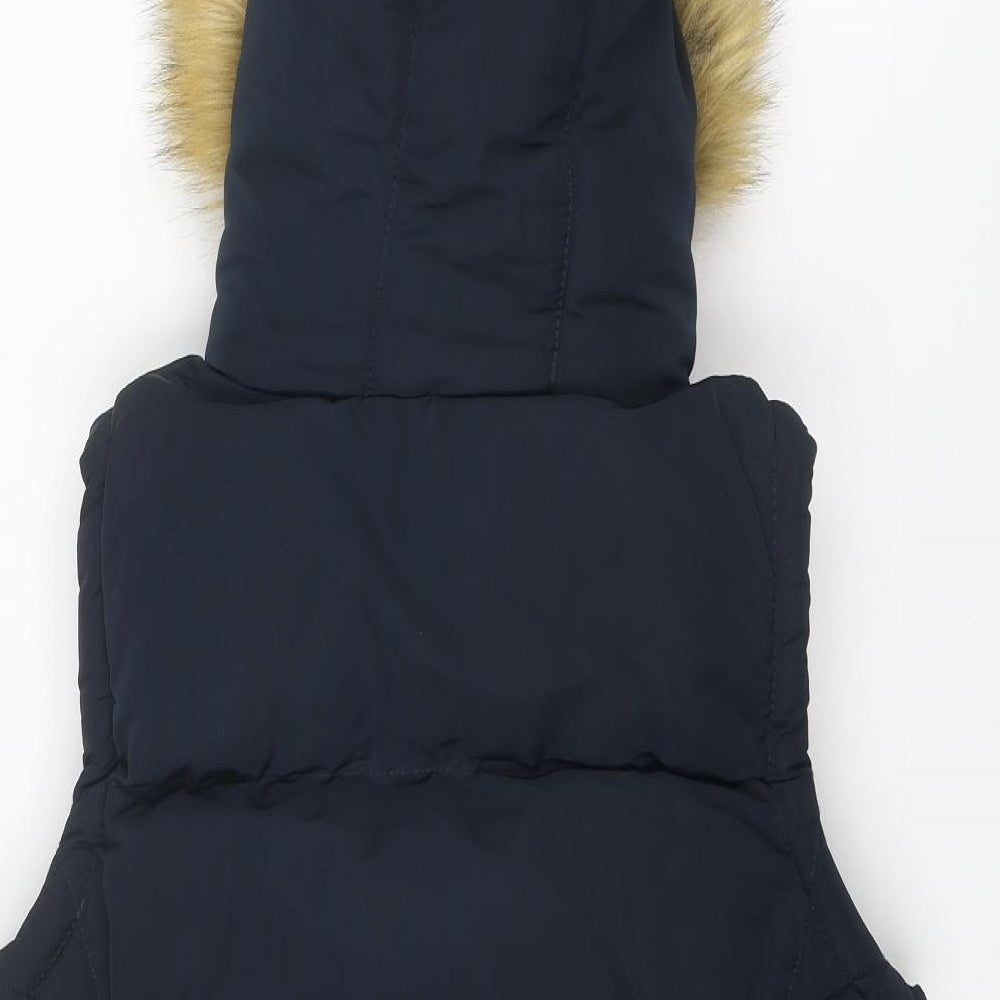 SoulCal&Co Womens Blue Gilet Jacket Size 8 Zip