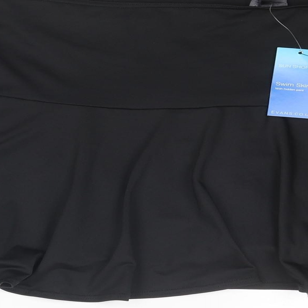 Evans Womens Black Polyester Swim Bottom Size 28 - Swim Skirt