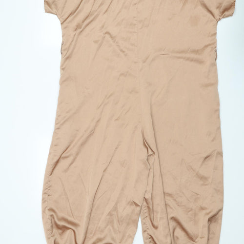 AX Paris Womens Gold Polyester Jumpsuit One-Piece Size 10 L21 in Button
