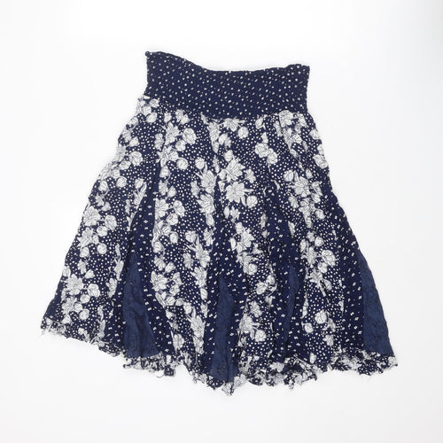 Joe Browns Womens Blue Floral Viscose Swing Skirt Size 10