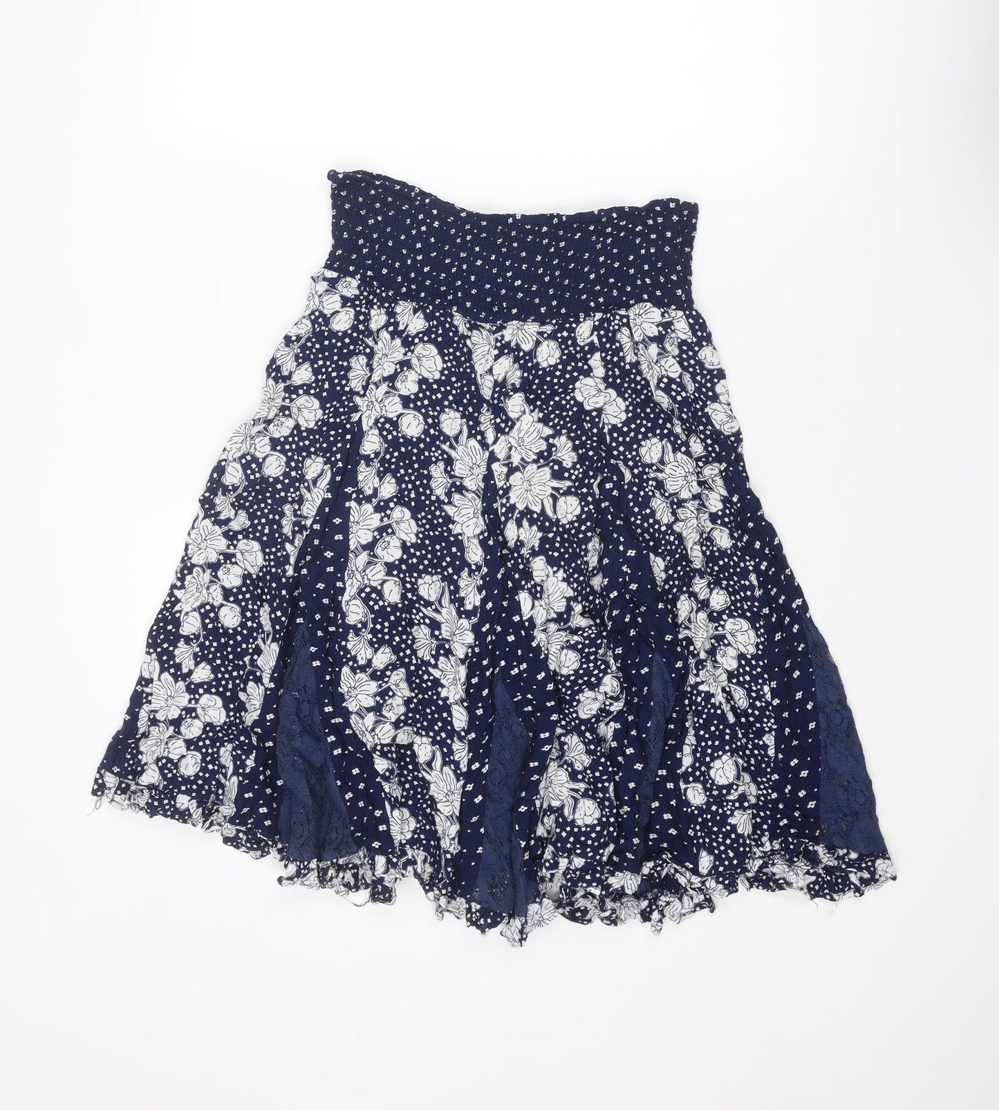 Joe Browns Womens Blue Floral Viscose Swing Skirt Size 10