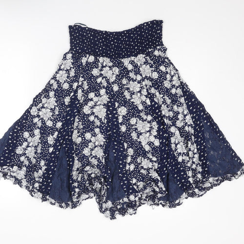 Joe Browns Womens Blue Floral Viscose Swing Skirt Size 10