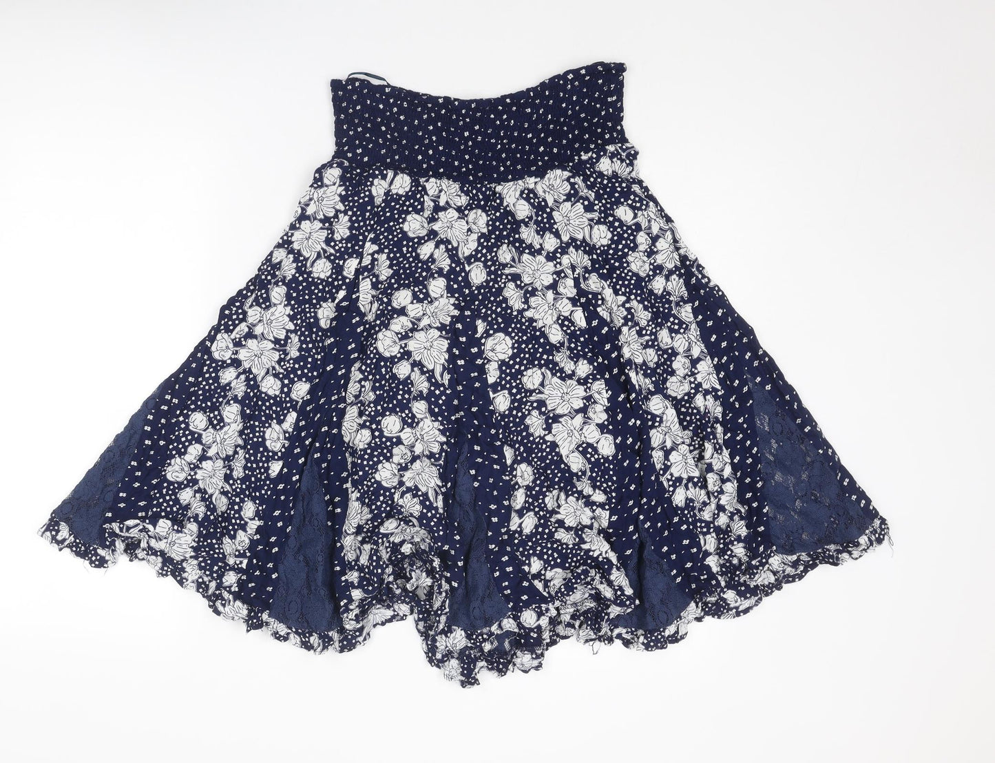 Joe Browns Womens Blue Floral Viscose Swing Skirt Size 10
