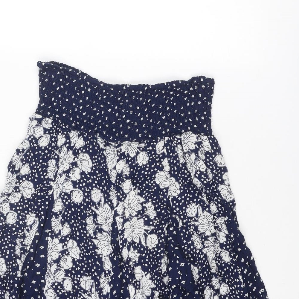 Joe Browns Womens Blue Floral Viscose Swing Skirt Size 10