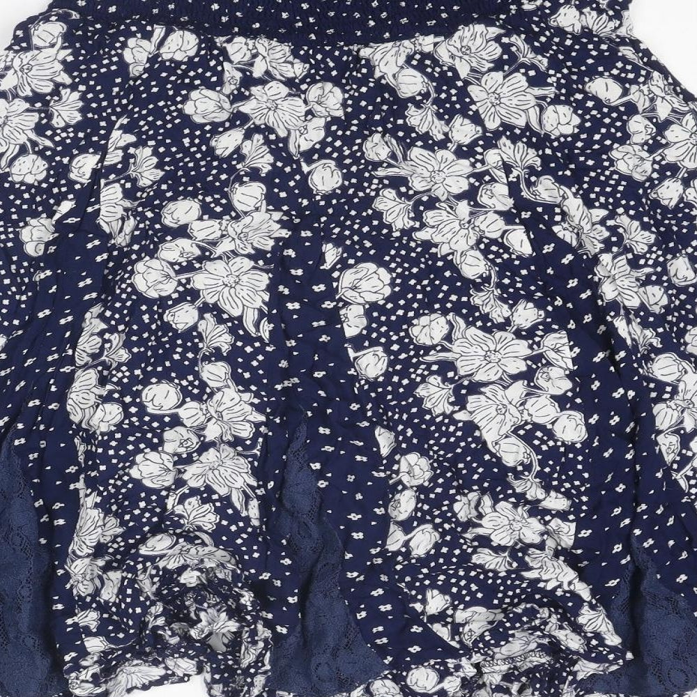 Joe Browns Womens Blue Floral Viscose Swing Skirt Size 10