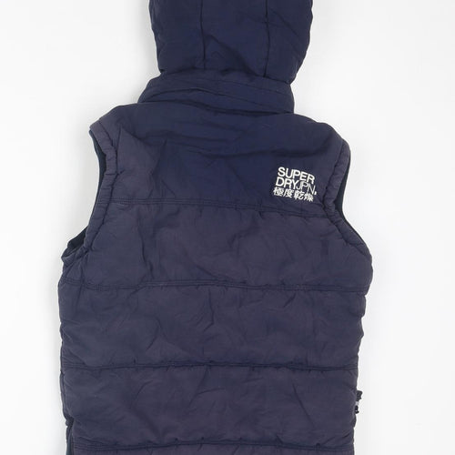 Superdry Mens Blue Gilet Jacket Size M Zip