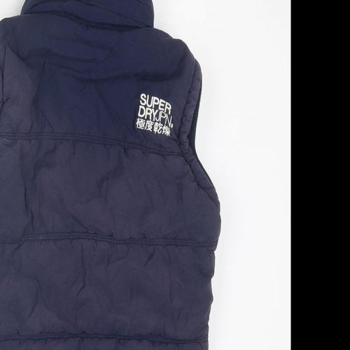 Superdry Mens Blue Gilet Jacket Size M Zip