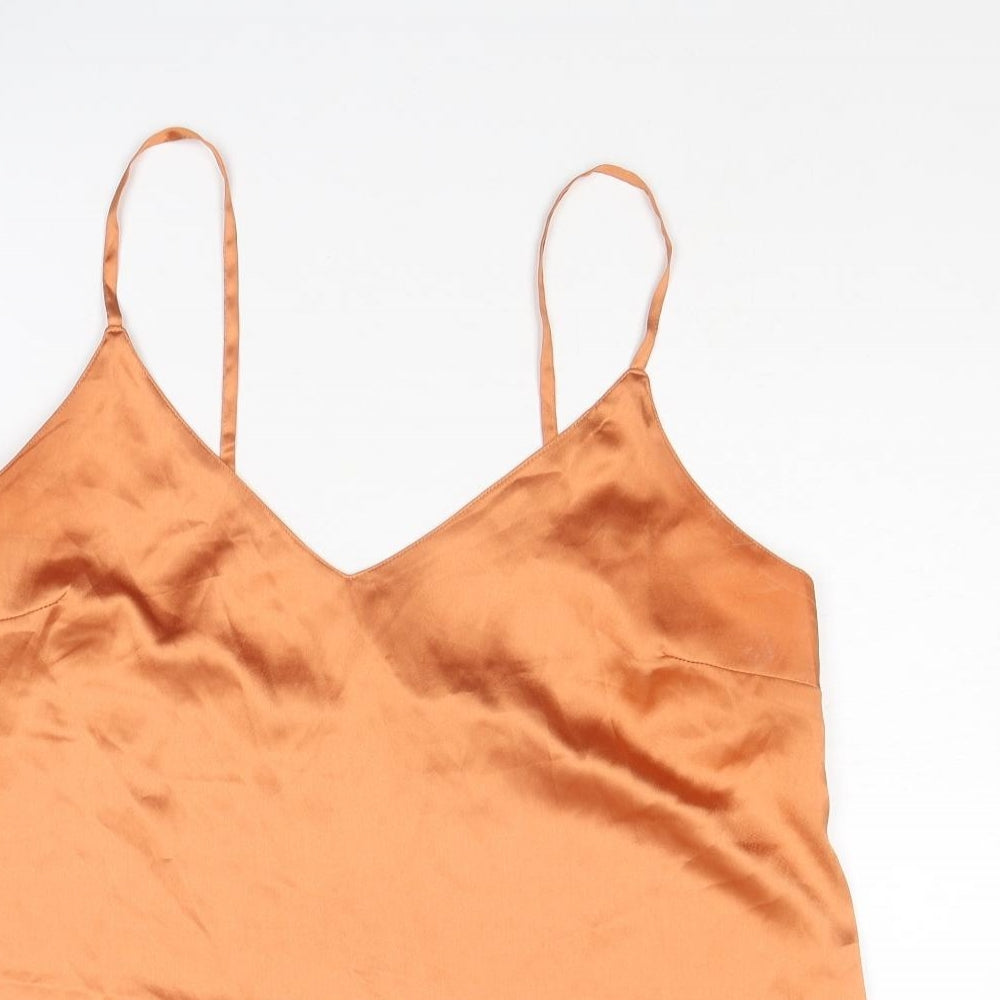 ASOS Womens Orange Polyester Camisole Tank Size 12 V-Neck