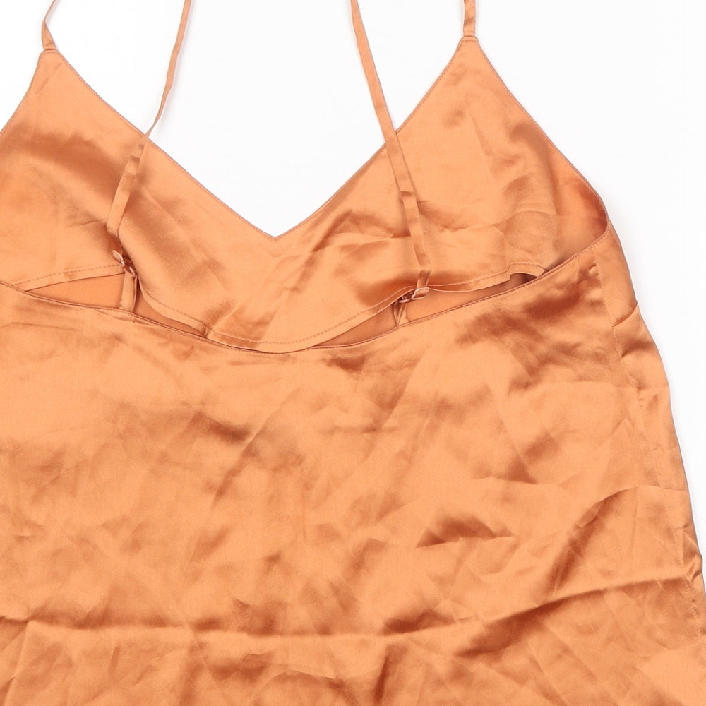 ASOS Womens Orange Polyester Camisole Tank Size 12 V-Neck