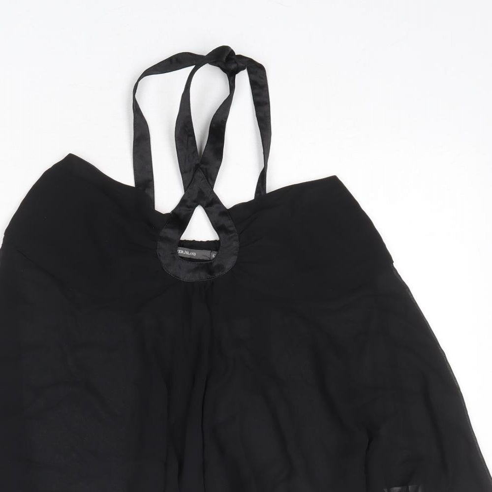 River Island Womens Black Polyester Camisole Tank Size 12 Halter - Asymmetric