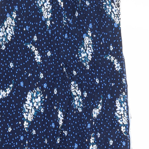 Monsoon Womens Blue Paisley Viscose Trousers Size M L21 in Regular