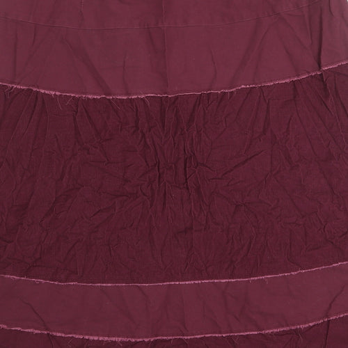 Cotton Traders Womens Purple Cotton A-Line Skirt Size 22 Zip - Colourblock
