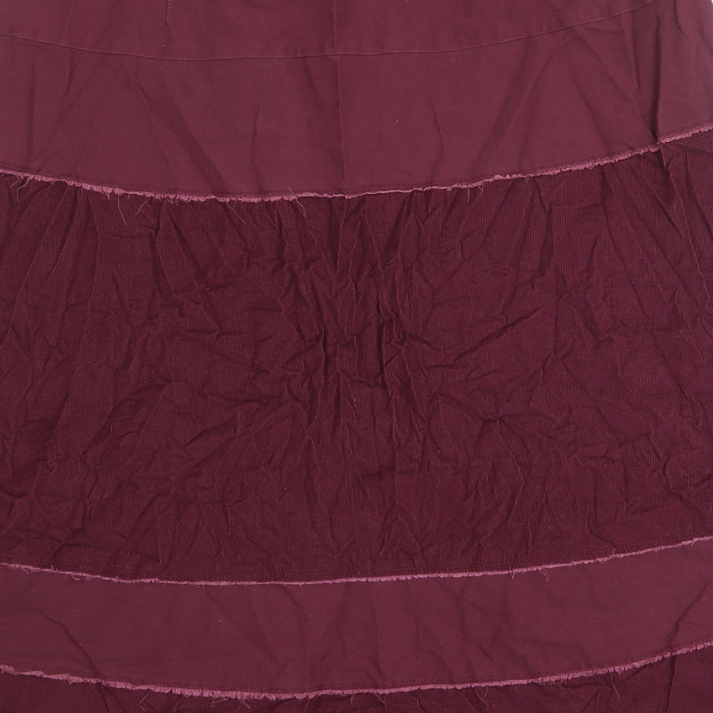 Cotton Traders Womens Purple Cotton A-Line Skirt Size 22 Zip - Colourblock