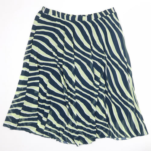 Marks and Spencer Womens Multicoloured Animal Print Polyester Pleated Skirt Size 22 - Tiger pattern