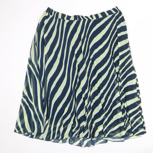 Marks and Spencer Womens Multicoloured Animal Print Polyester Pleated Skirt Size 22 - Tiger pattern