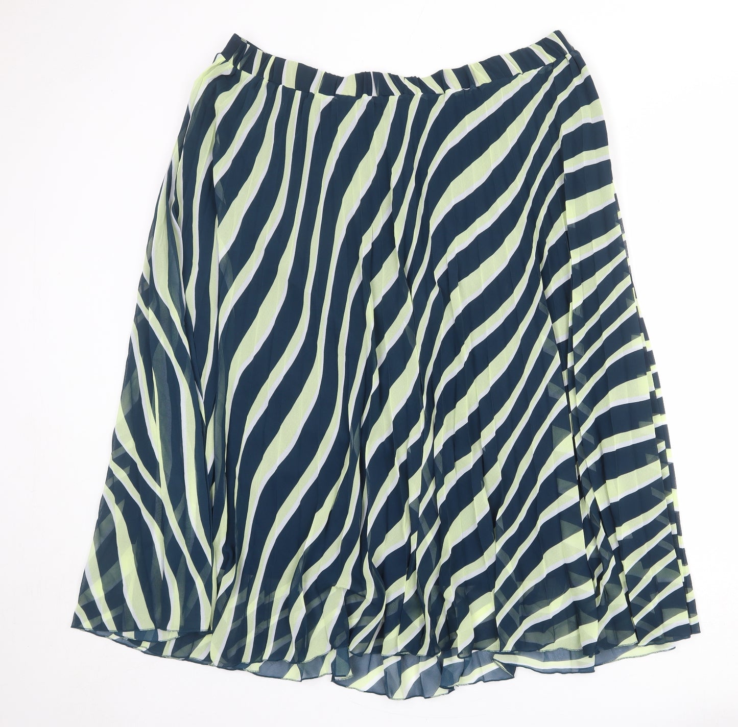 Marks and Spencer Womens Multicoloured Animal Print Polyester Pleated Skirt Size 22 - Tiger pattern