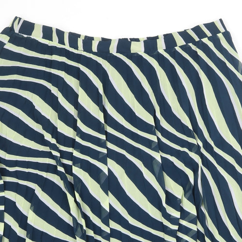 Marks and Spencer Womens Multicoloured Animal Print Polyester Pleated Skirt Size 22 - Tiger pattern