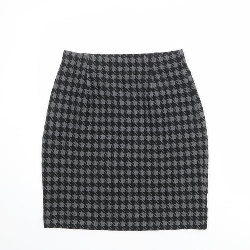 St Michael Womens Black Geometric Acrylic Straight & Pencil Skirt Size 16 - Houndstooth pattern