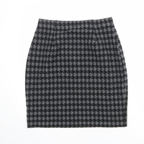 St Michael Womens Black Geometric Acrylic Straight & Pencil Skirt Size 16 - Houndstooth pattern