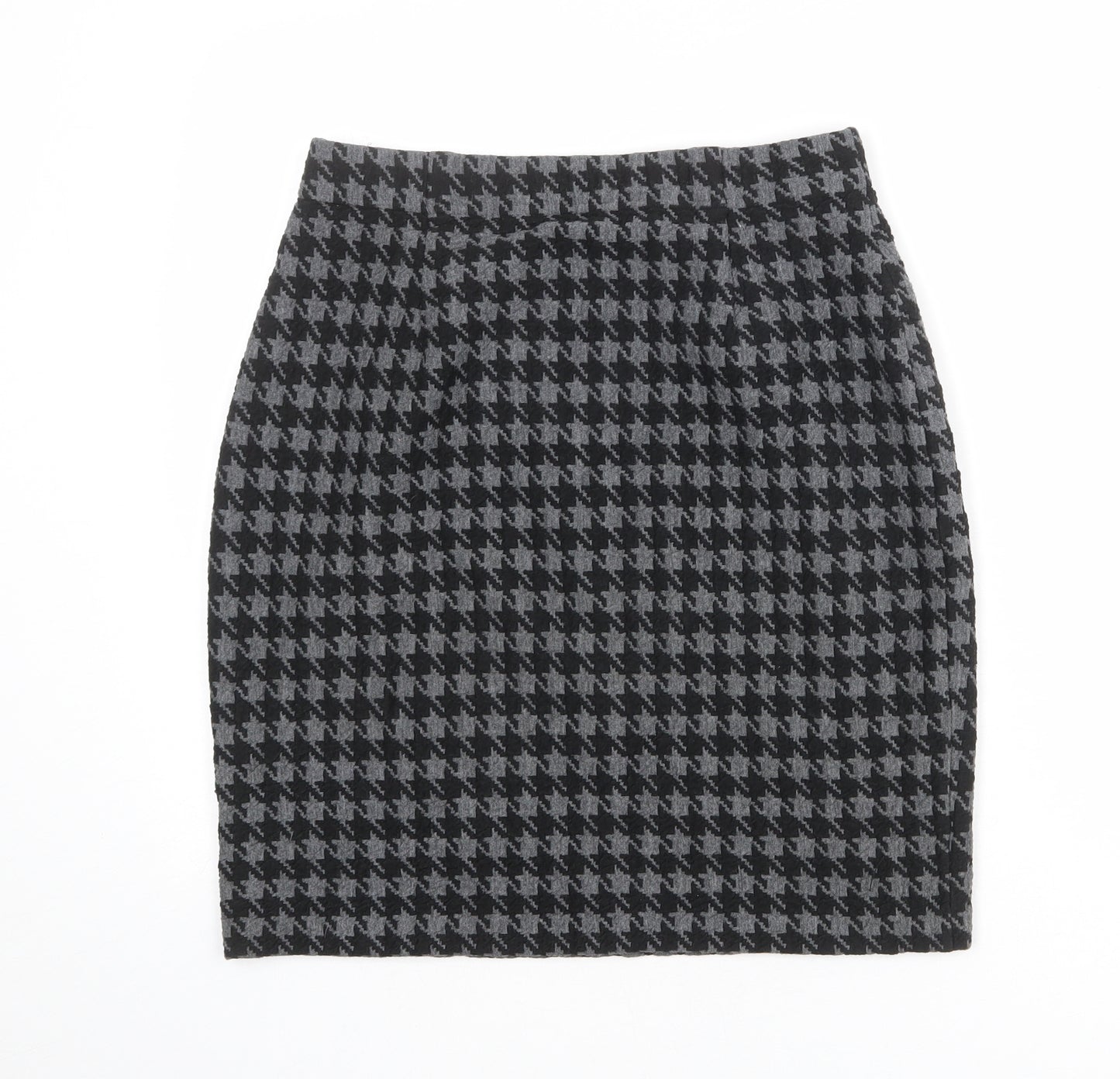 St Michael Womens Black Geometric Acrylic Straight & Pencil Skirt Size 16 - Houndstooth pattern