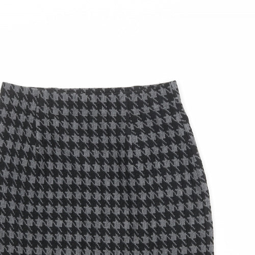 St Michael Womens Black Geometric Acrylic Straight & Pencil Skirt Size 16 - Houndstooth pattern