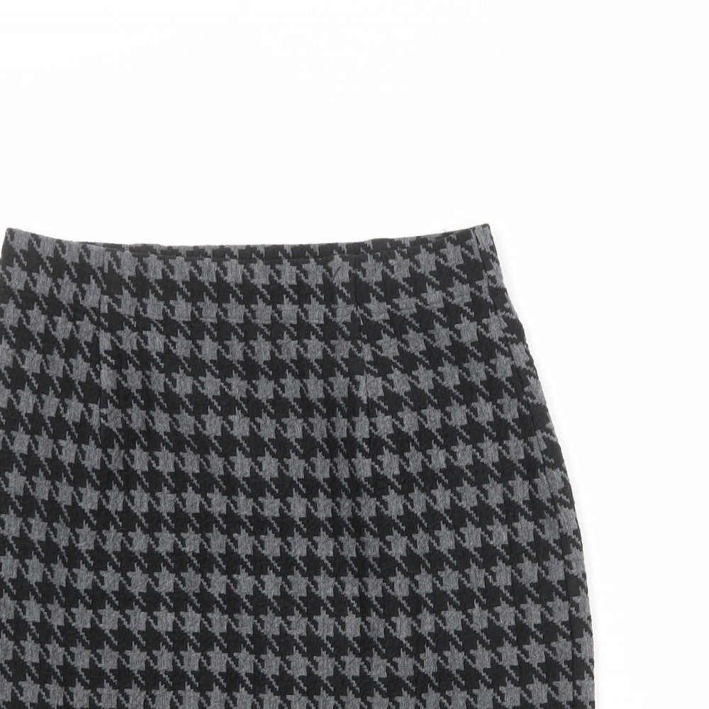 St Michael Womens Black Geometric Acrylic Straight & Pencil Skirt Size 16 - Houndstooth pattern