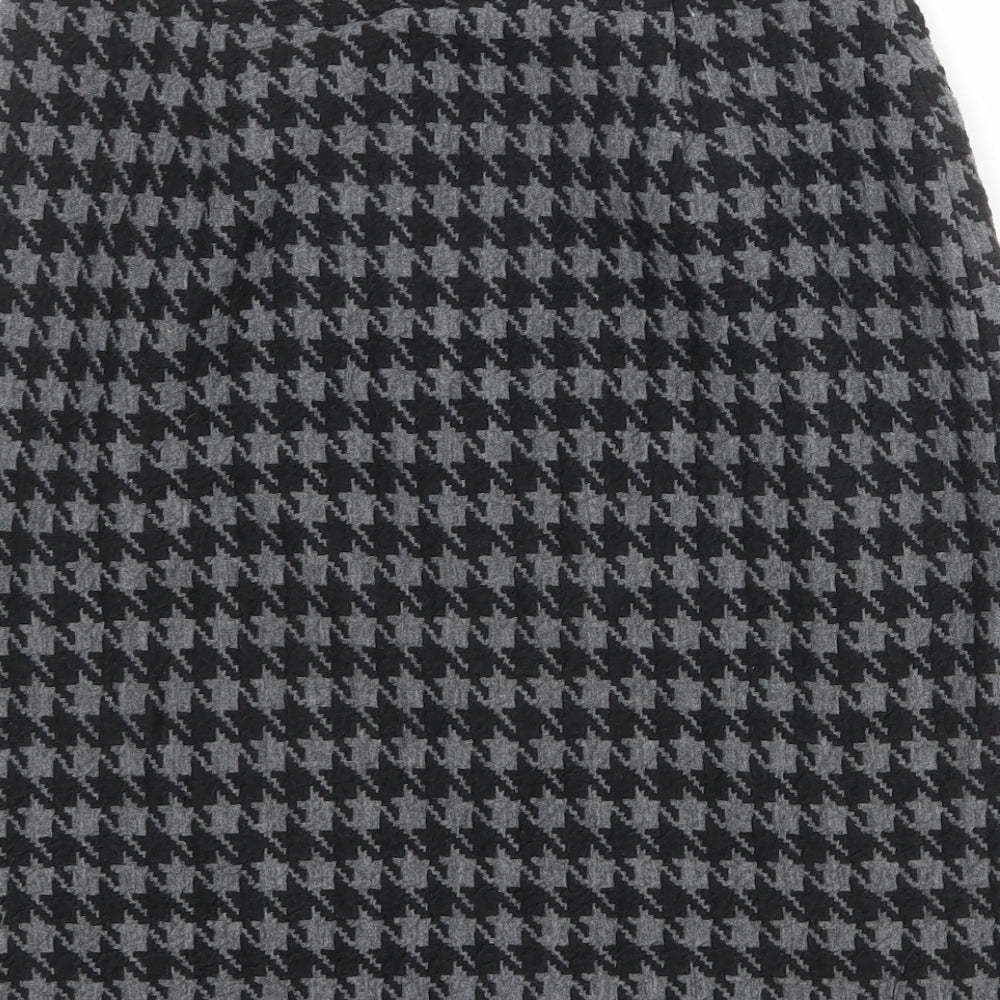 St Michael Womens Black Geometric Acrylic Straight & Pencil Skirt Size 16 - Houndstooth pattern