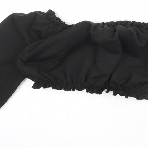 New Look Girls Black Polyester Cropped Tank Size 8 Years Off the Shoulder Pullover