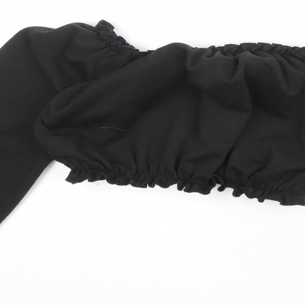 New Look Girls Black Polyester Cropped Tank Size 8 Years Off the Shoulder Pullover