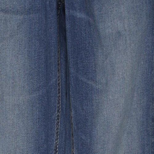 JACK & JONES Womens Blue Cotton Straight Jeans Size 32 in L34 in Regular Zip
