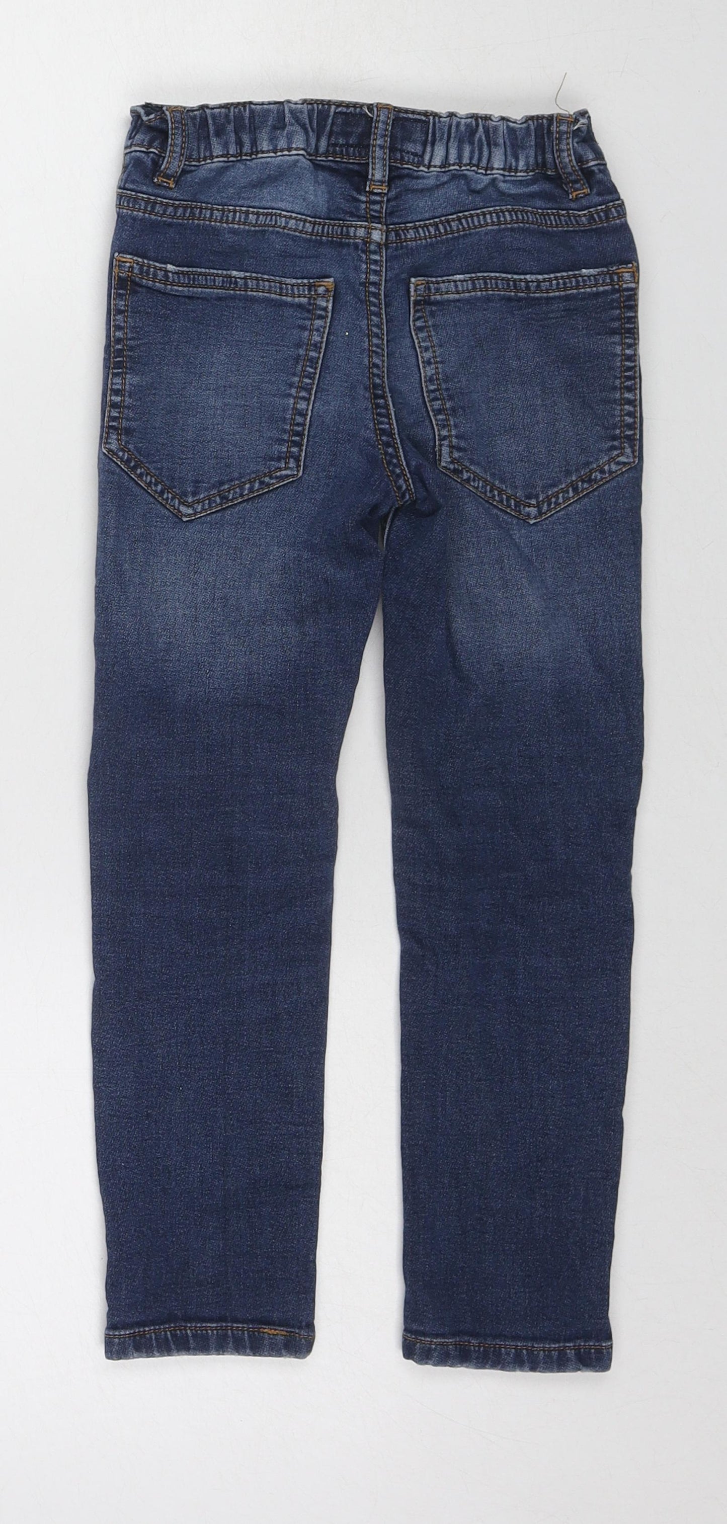 NEXT Boys Blue Cotton Straight Jeans Size 6 Years Regular Zip