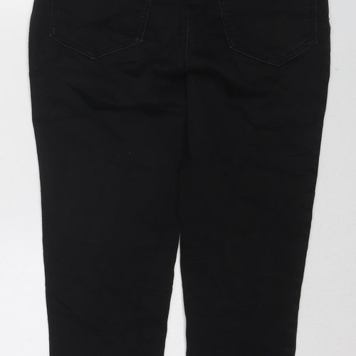 George Womens Black Cotton Straight Jeans Size 12 Regular