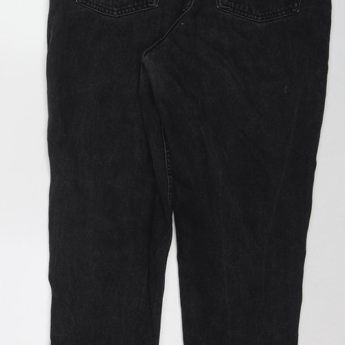 Denim & Co. Womens Black Cotton Straight Jeans Size 14 L27 in Regular Zip