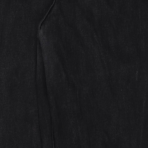 Denim & Co. Womens Black Cotton Straight Jeans Size 14 L27 in Regular Zip