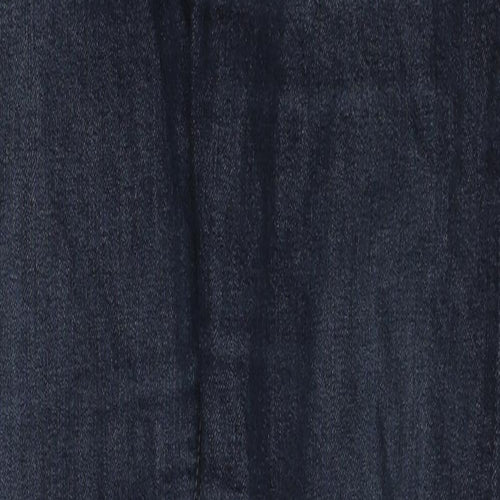 Massimo Dutti Womens Blue Cotton Straight Jeans Size 14 L29 in Regular Zip