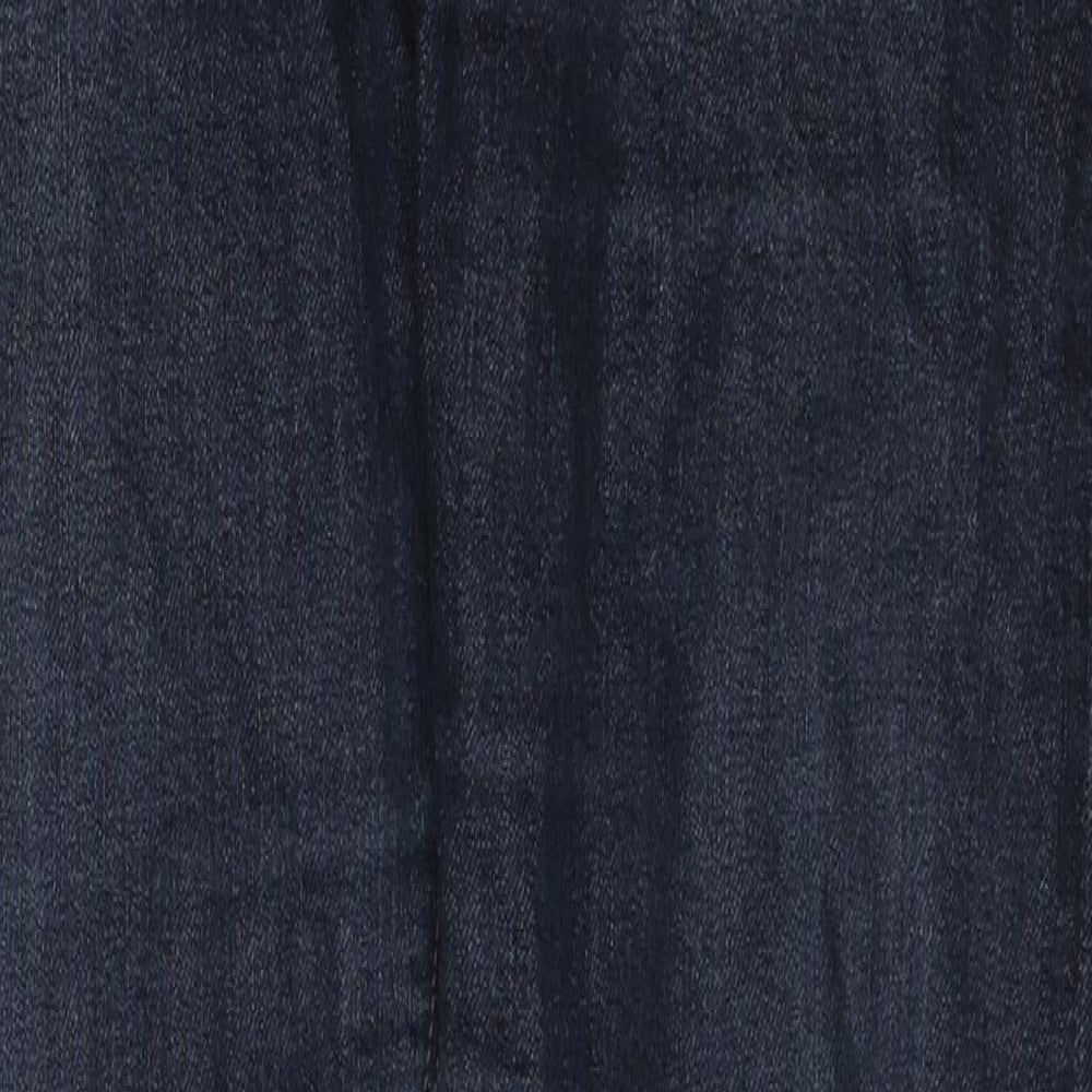 Massimo Dutti Womens Blue Cotton Straight Jeans Size 14 L29 in Regular Zip