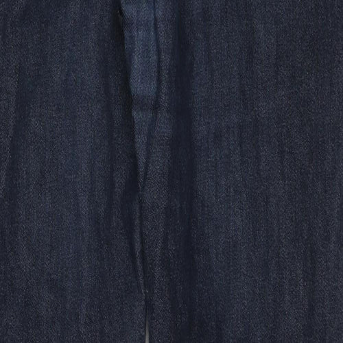 Massimo Dutti Womens Blue Cotton Straight Jeans Size 14 L29 in Regular Zip