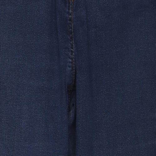 George Womens Blue Cotton Straight Jeans Size 14 Regular Zip