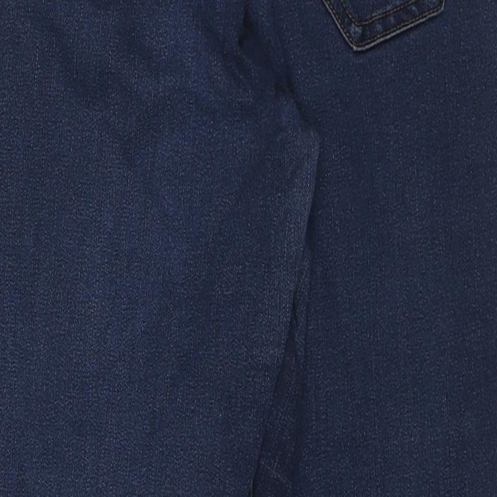 George Womens Blue Cotton Straight Jeans Size 14 Regular Zip
