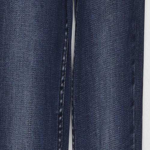 NEXT Womens Blue Cotton Flared Jeans Size 8 L29 in Regular Zip