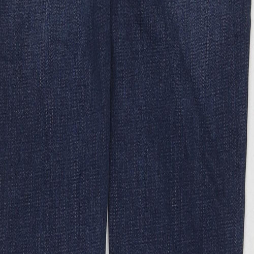 NEXT Womens Blue Cotton Flared Jeans Size 8 L29 in Regular Zip